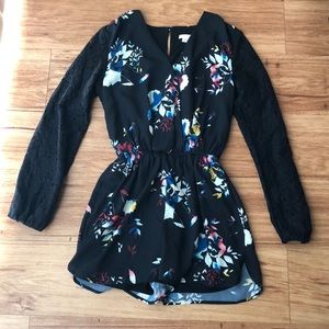 Black Floral Romper